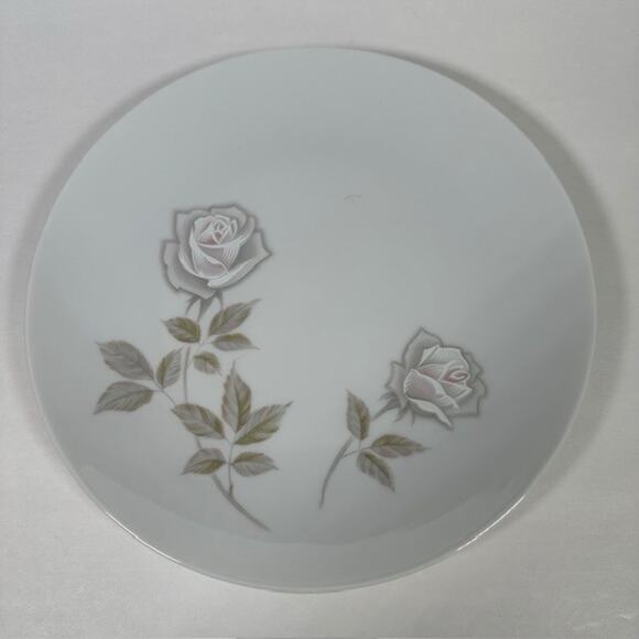 Noritake Edenrose 4 Salad Plates Gray/Pink/White Roses VTG - Picture 7 of 14